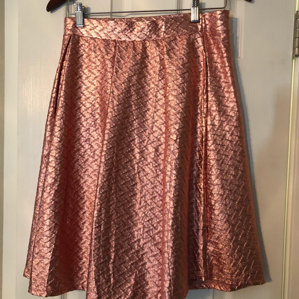 Lularoe Metallic Pink Madison Skirt